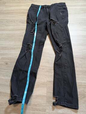Black Mens Size M Distressed Ripped Streetwear Casual Denim Alternative Jeans